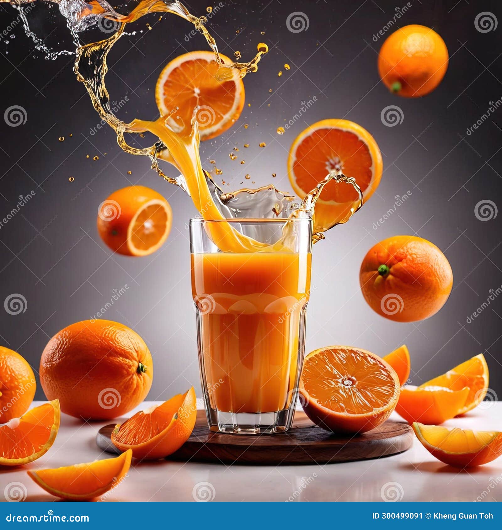 Fresh Squeezed Orange Juice, with Dynamic Splash Effect Stock
