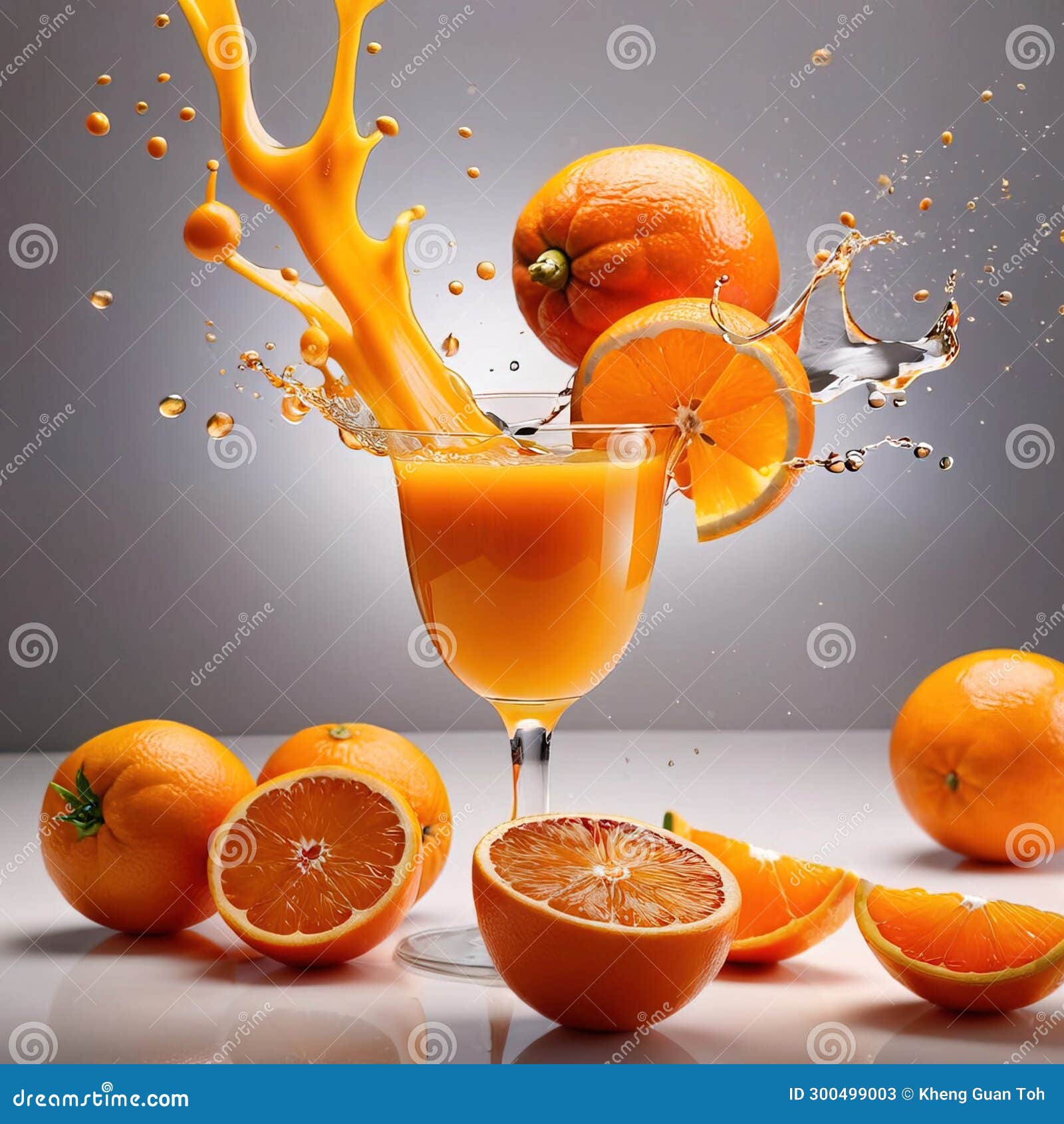 Fresh Squeezed Orange Juice, with Dynamic Splash Effect Stock