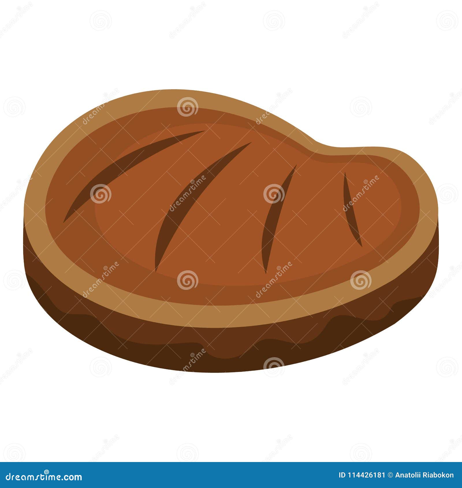 Fresh Steak Icon, Flat Style Stock Vector - Illustration of barbecue ...