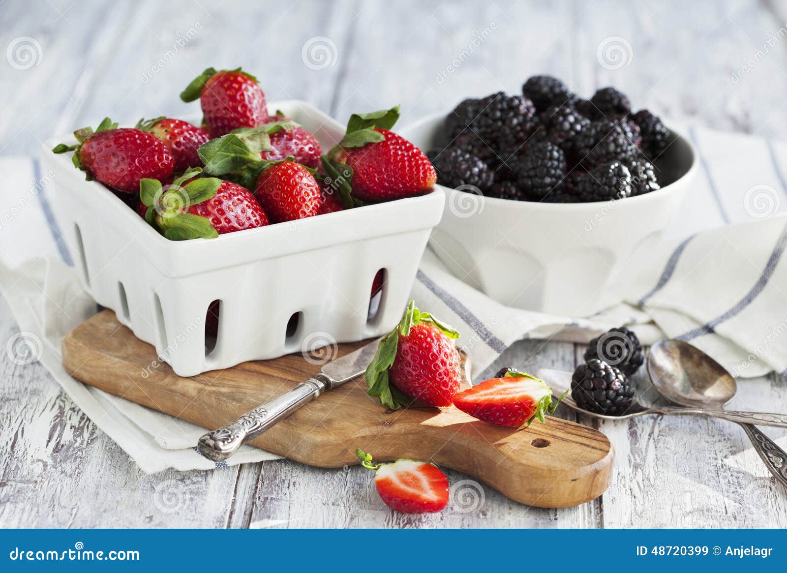 Fresh Strawberries and Blackberries Stock Image - Image of beautiful ...