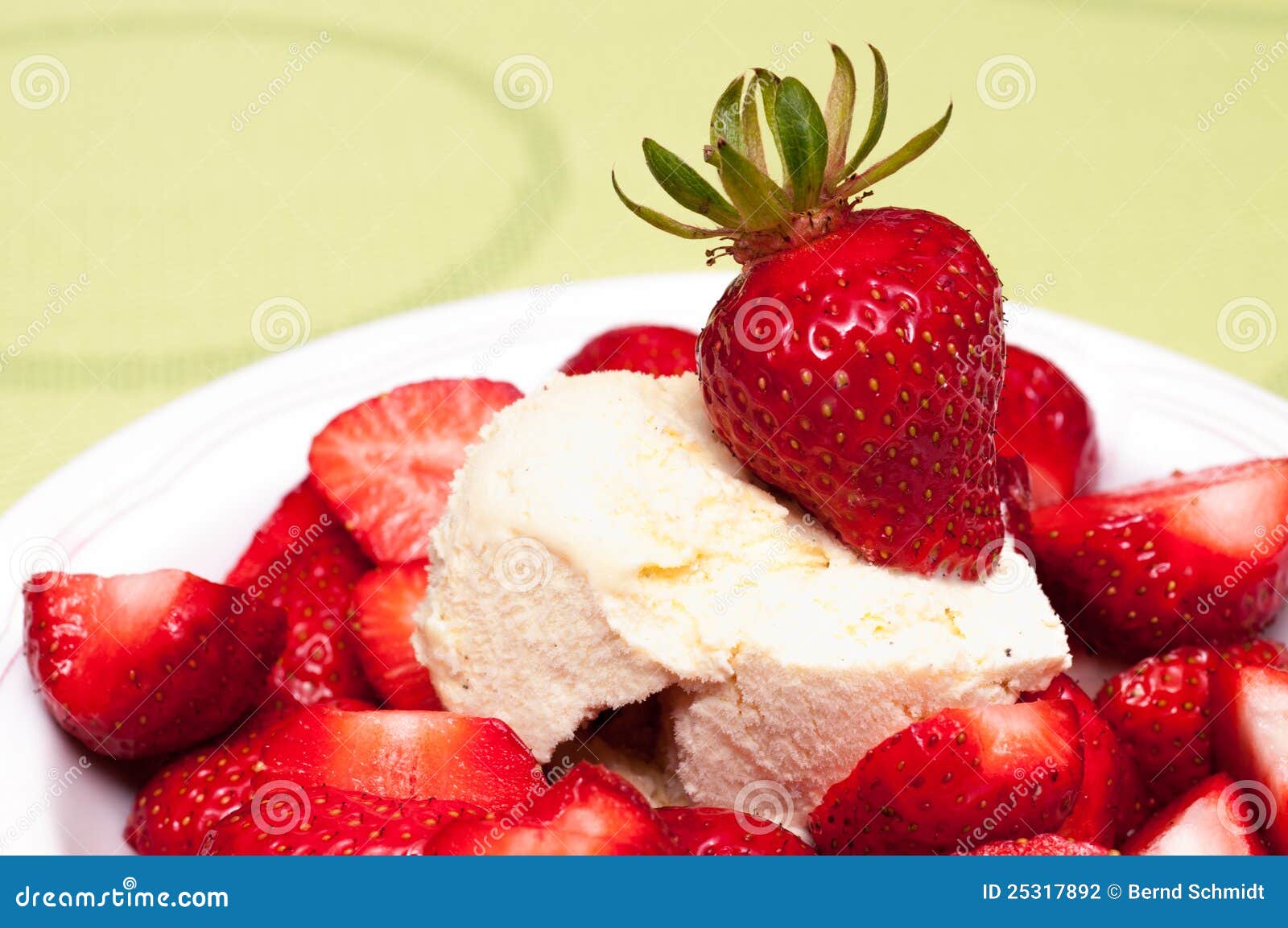 Fresh Strawberries with Ice Cream Stock Photo Image of meal, vanilla