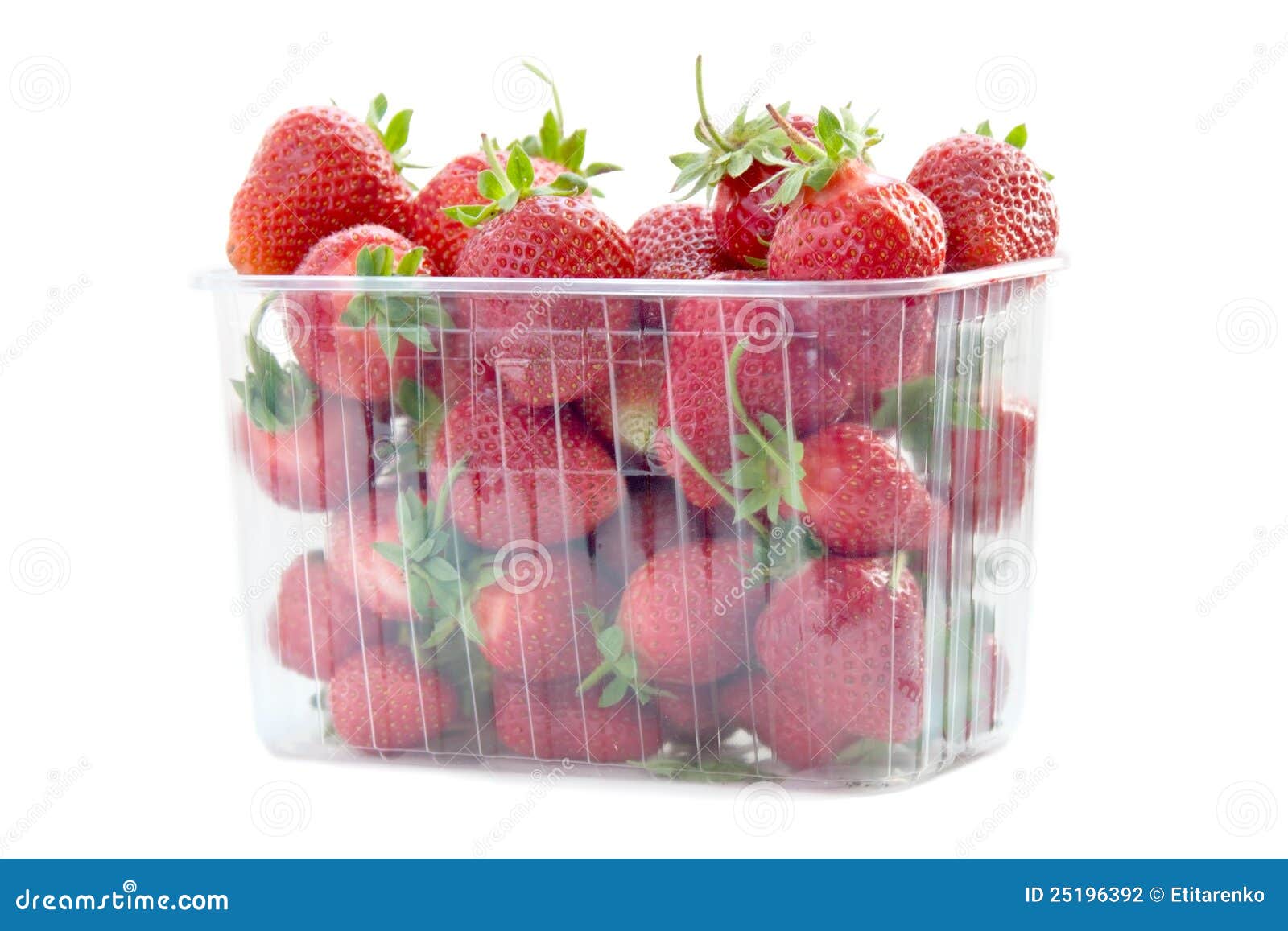 Fresh Strawberries in Plastic Box Stock Photo Image of freshness