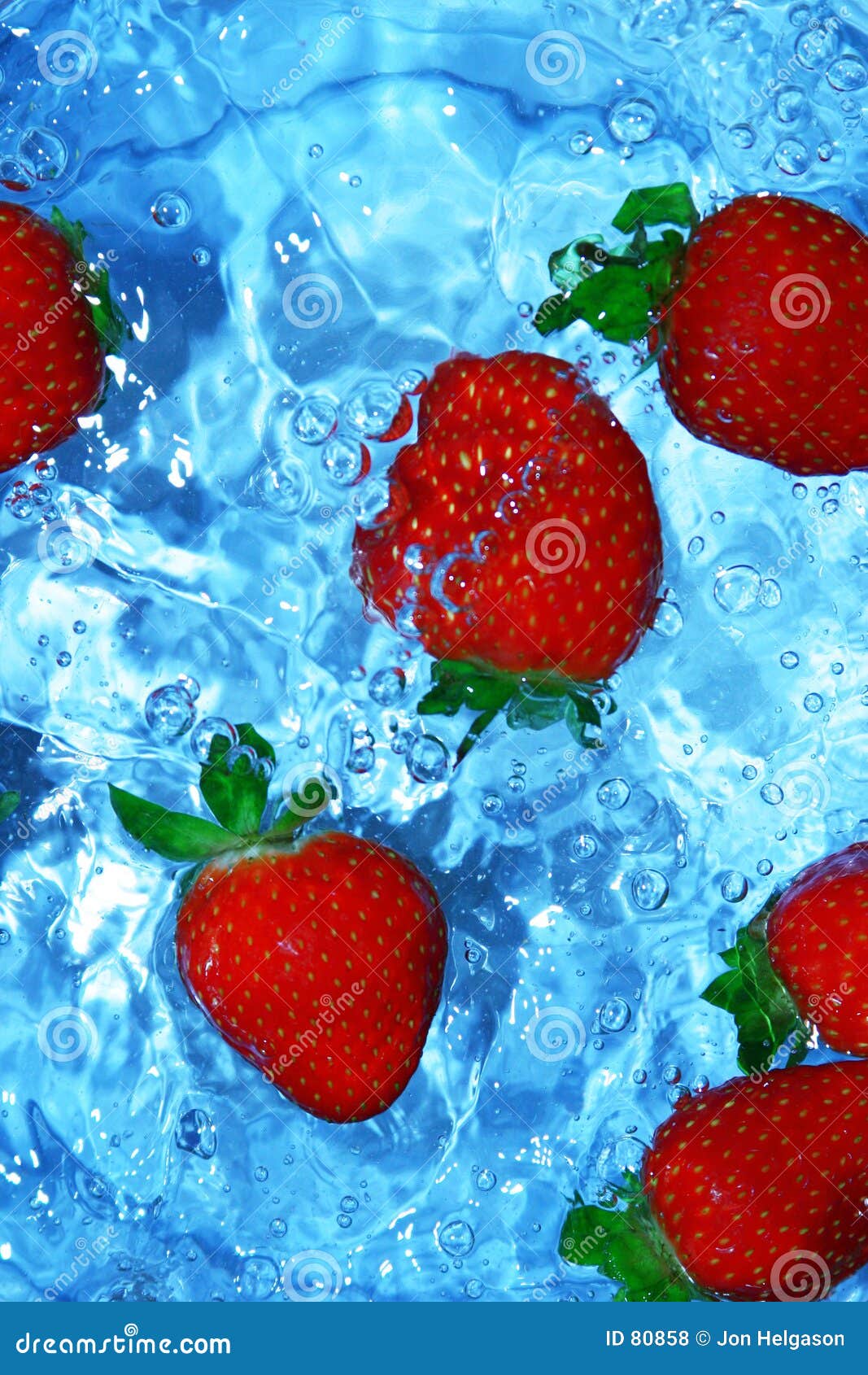 Fresh Strawberries in Water Stock Photo Image of blue, herbalife 80858