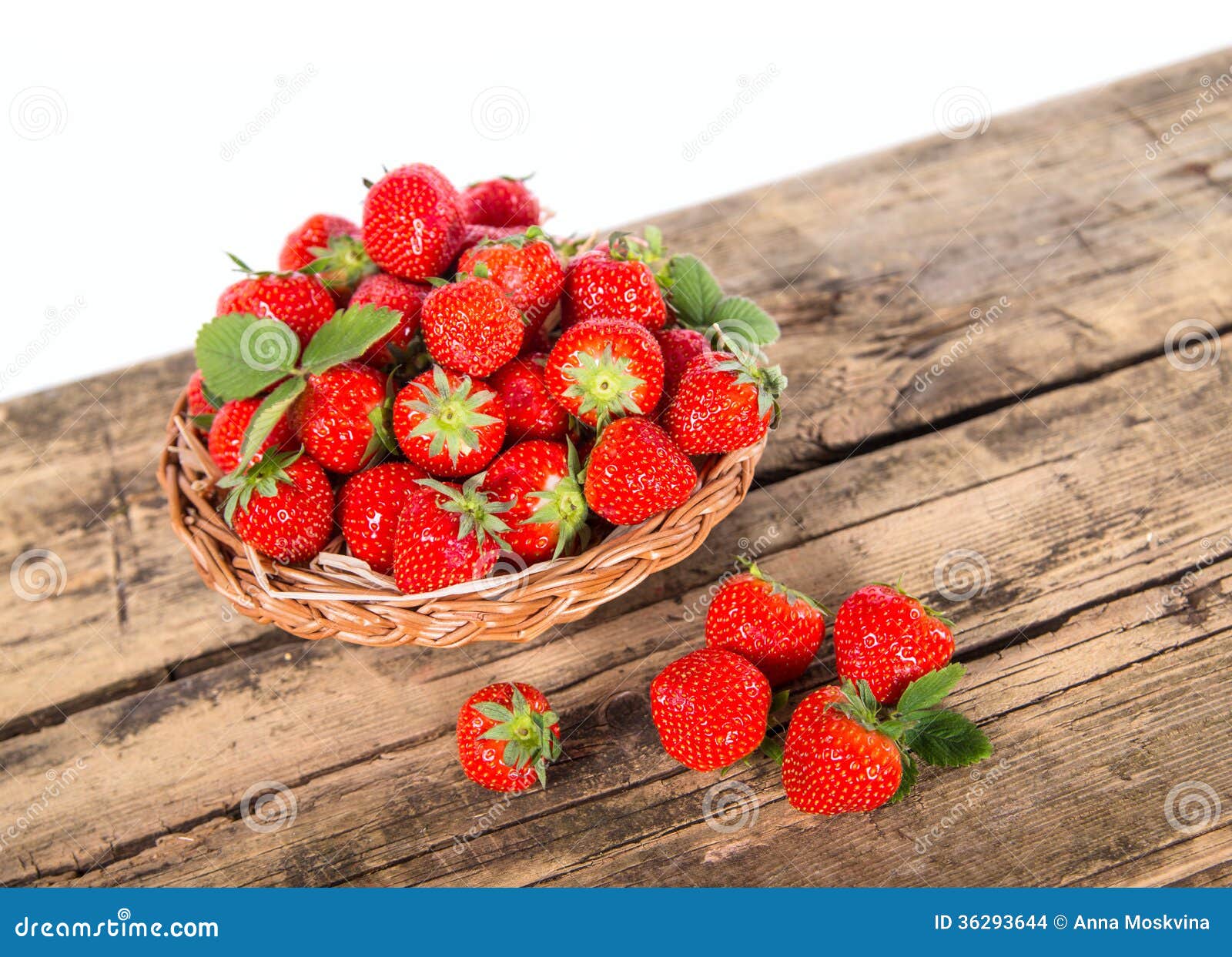 Fresh strawberries on wooden background