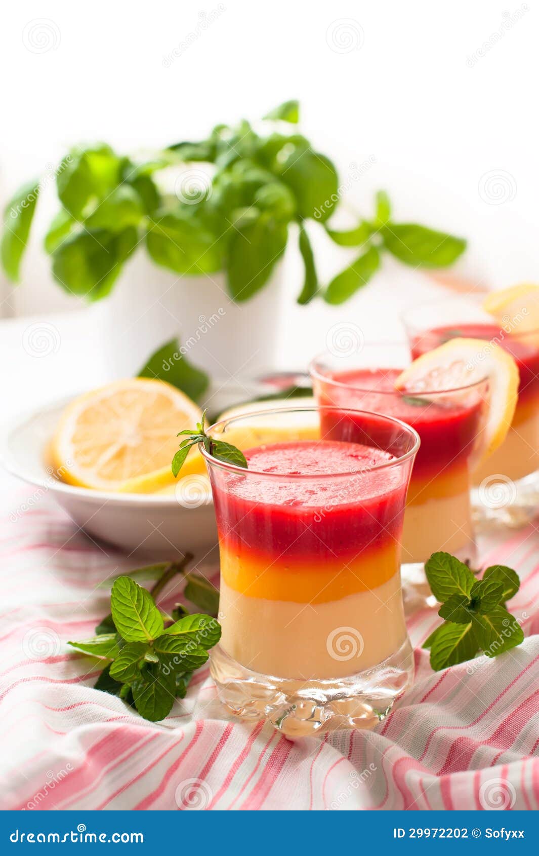 Fresh Strawberry and Lemon Desserts Stock Photo Image of closeup