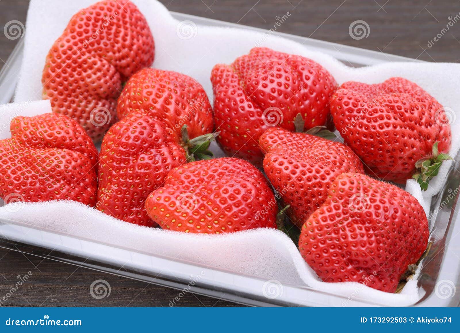 Fresh Strawberry in Opened Plastic Box Stock Image - Image of japanese ...