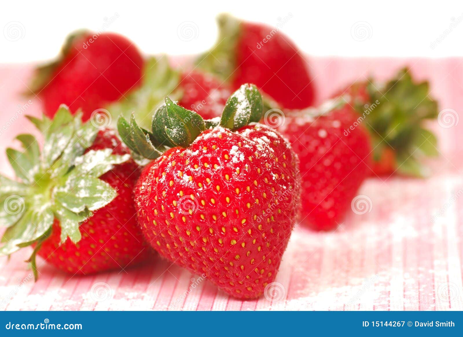 Fresh Strawberry with Powdered Sugar Stock Image Image of juicy