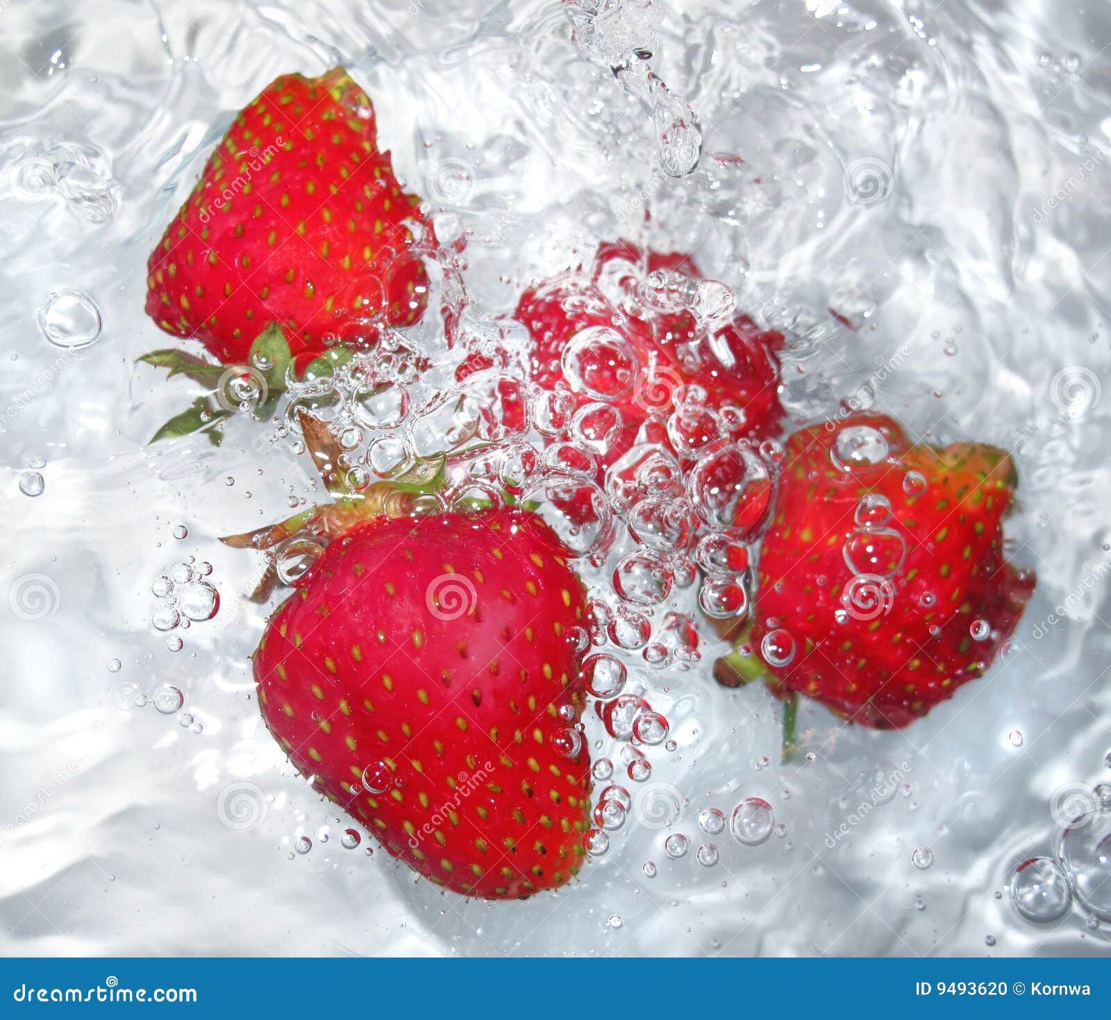 Fresh strawberry in water stock photo. Image of liquids 9493620