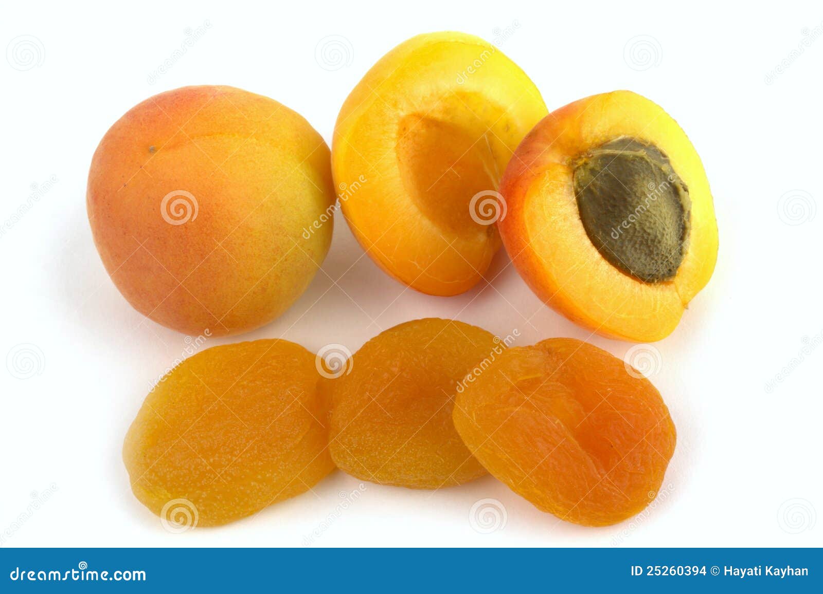 Fresh and Sun Dried Apricots Stock Photo Image of portion, orange