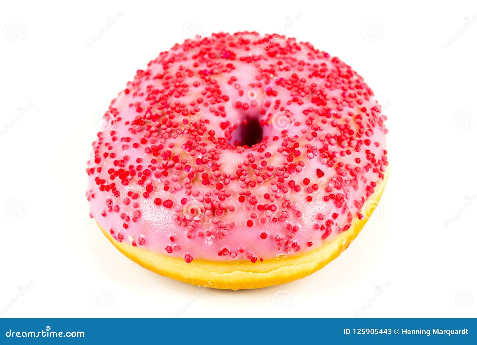 Fresh Sweet Pink Donut with Red Sprinkles Stock Image Image of