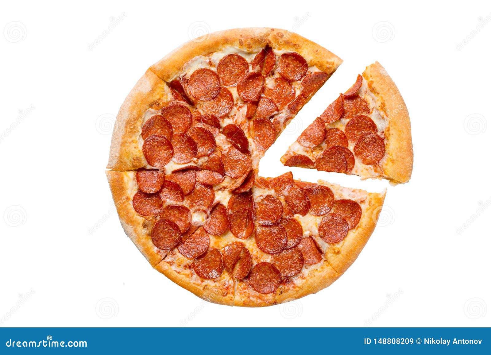 A pizza box hot and fresh on an isolated background Stock Photo