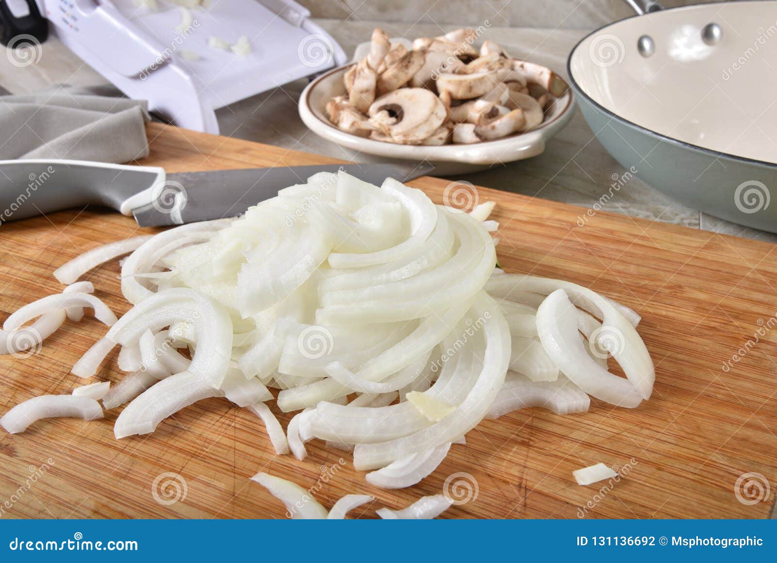 Fresh thin sliced onion stock photo. Image of mandoline - 131136692