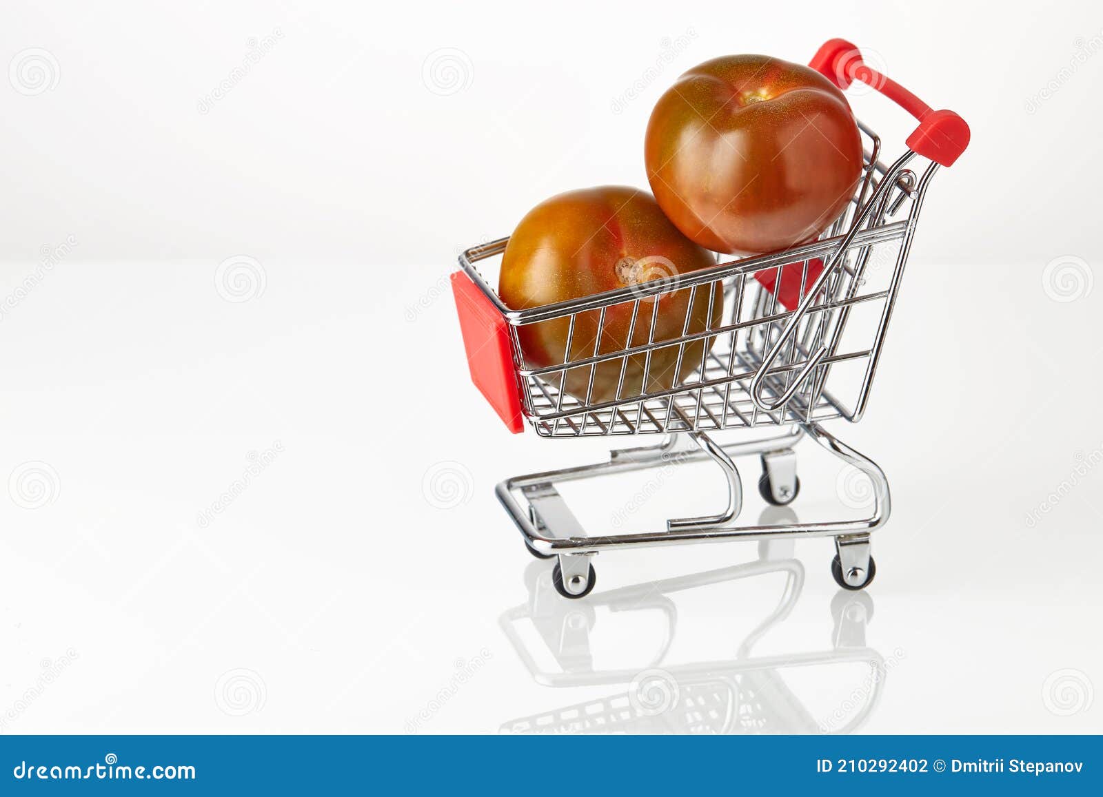 Fresh Tomato Kumato on Chopping Cart Isolated Over White Background.  Electronic Commerce, Online Shopping, Fast Delivery Stock Photo - Image of  fresh, online: 210292402