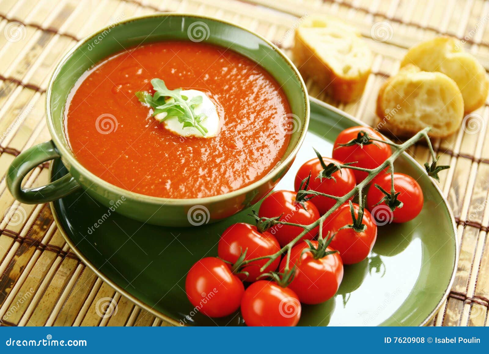 Fresh tomato soup stock photo. Image of tomato, garnish 7620908