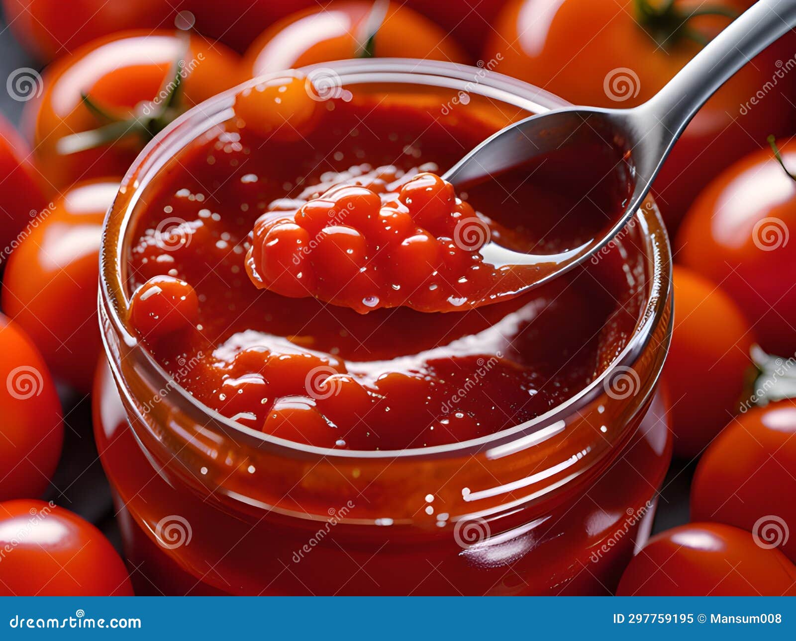 Fresh Tomatoes and Jam in a Glass Jar Stock Illustration Illustration