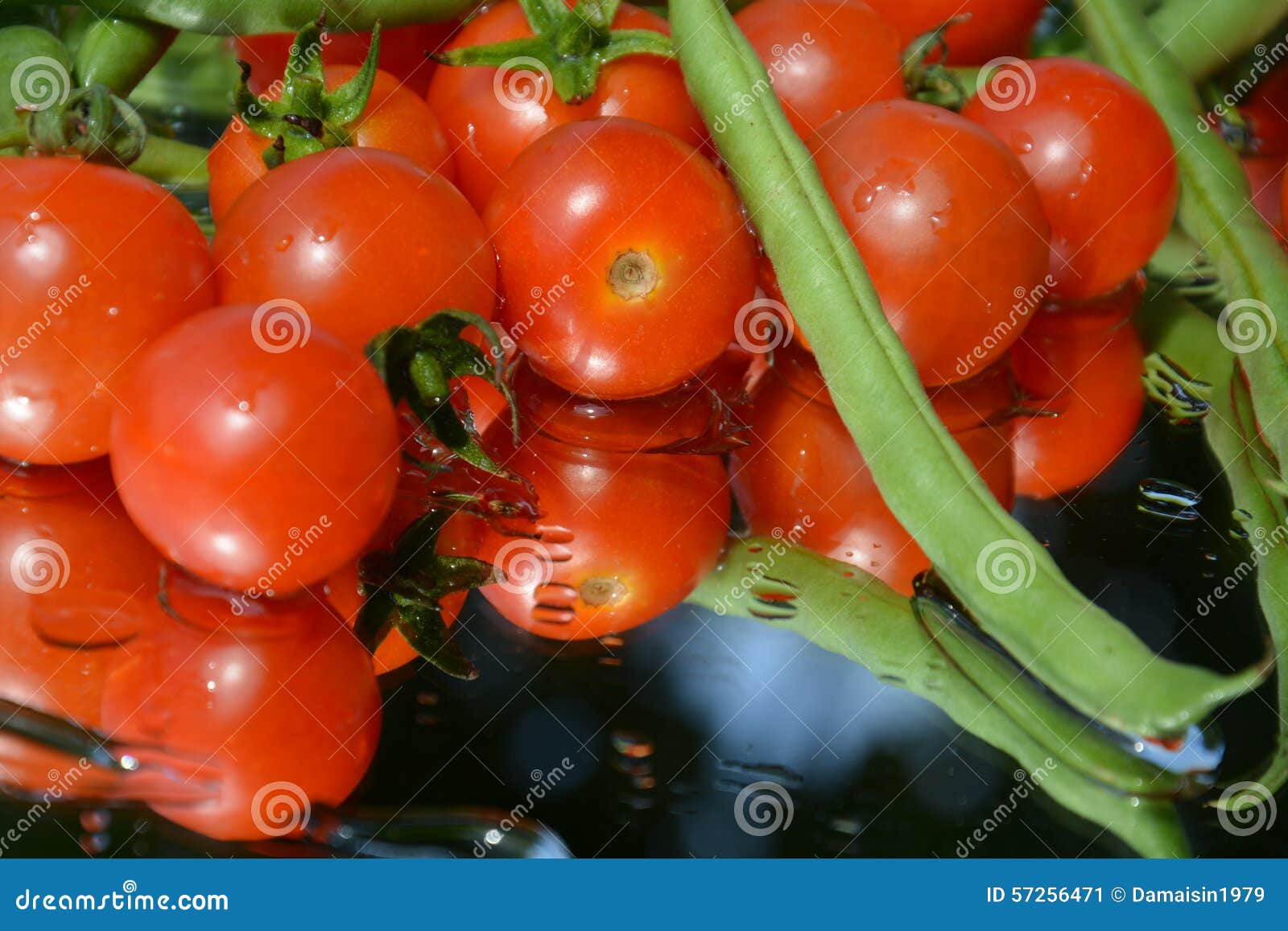 Fresh Tomatoes and Two Peas Stock Image Image of juicy, group 57256471