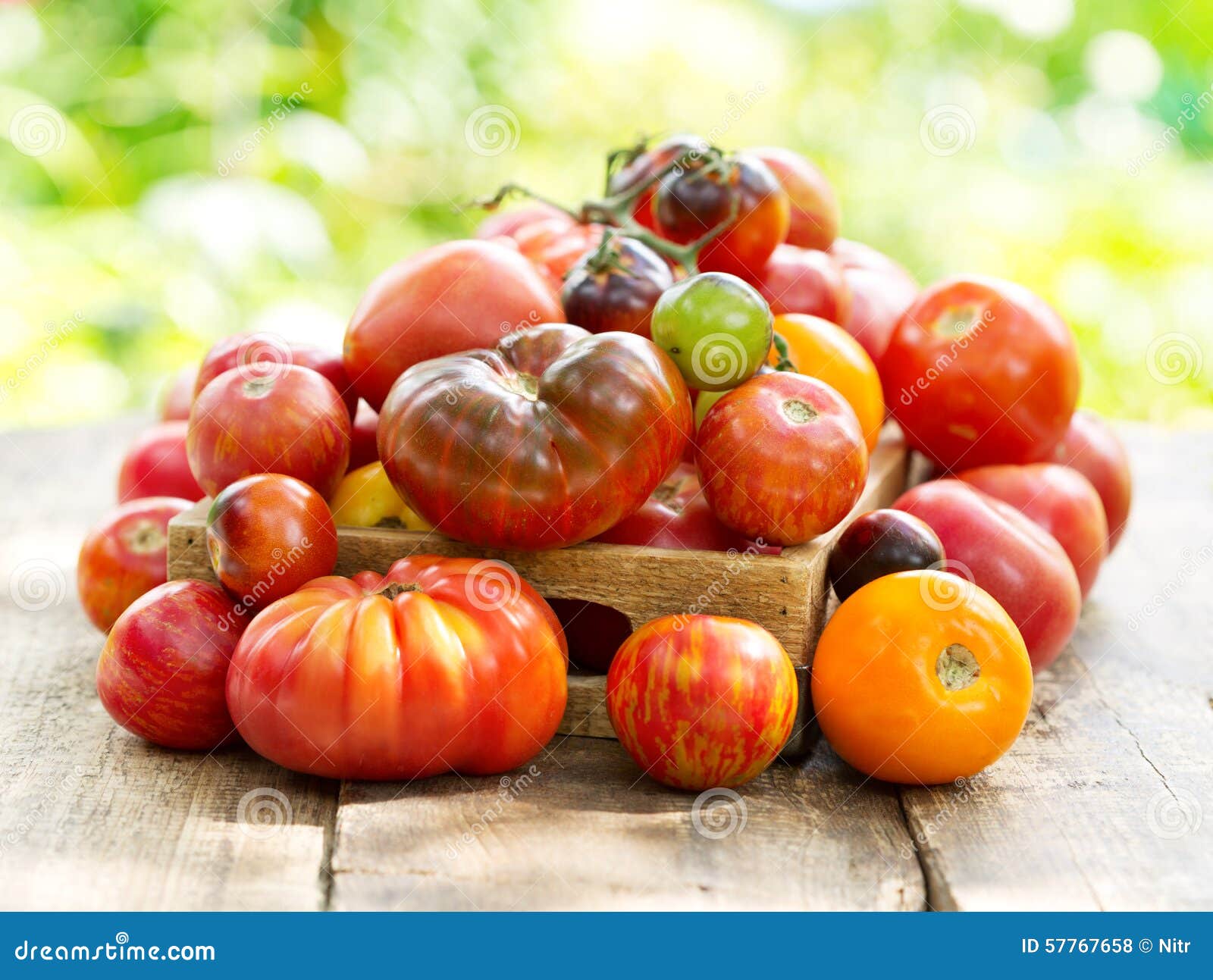 Fresh Tomatoes on Wooden Table Stock Photo Image of food, fresh 57767658