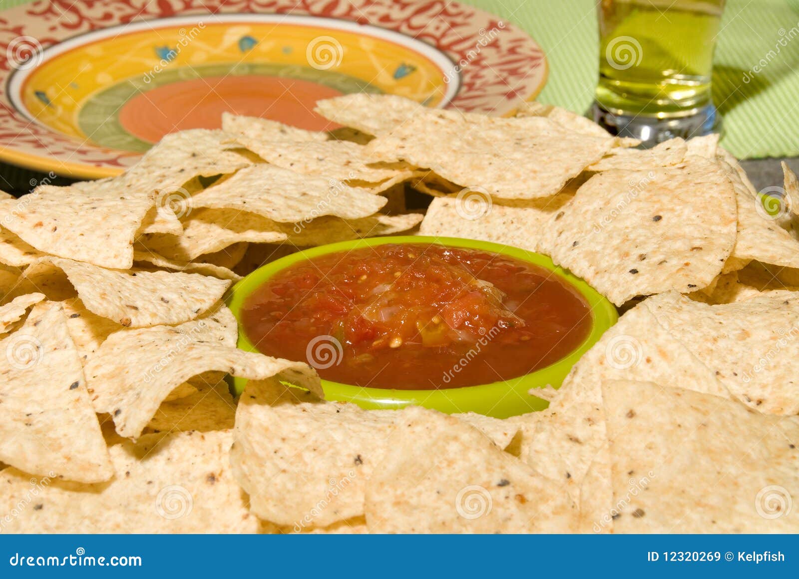Fresh Tortilla Chips and Salsa Stock Image Image of dish, horizontal