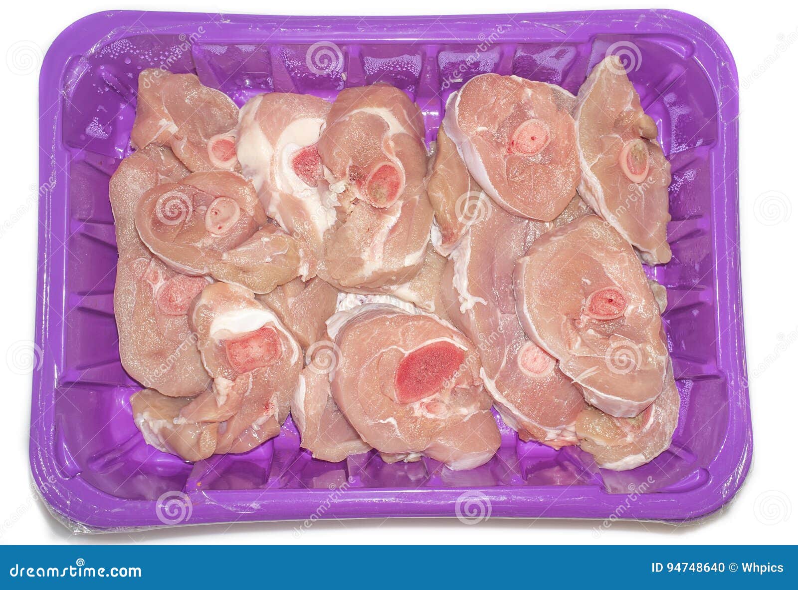 Fresh Turkey Chops Thigh on a Foam Meat Tray Stock Photo Image of