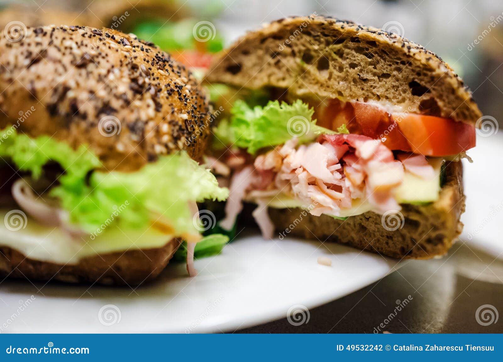 Fresh Turkey Ham and Avocado Sandwich Stock Photo Image of fresh