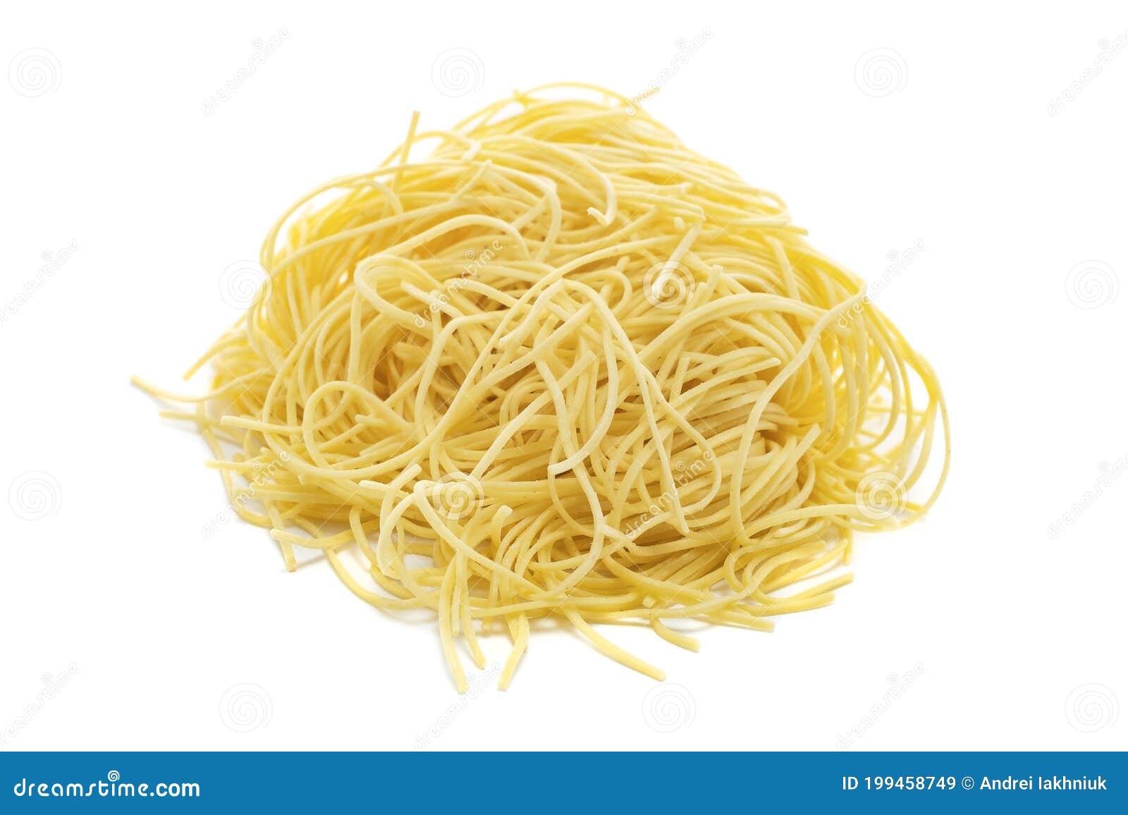 Naar de waarheid toevoegen Mondstuk Fresh Uncooked Capellini Pasta Isolated on a White Background Stock Image -  Image of ingredient, natural: 199458749