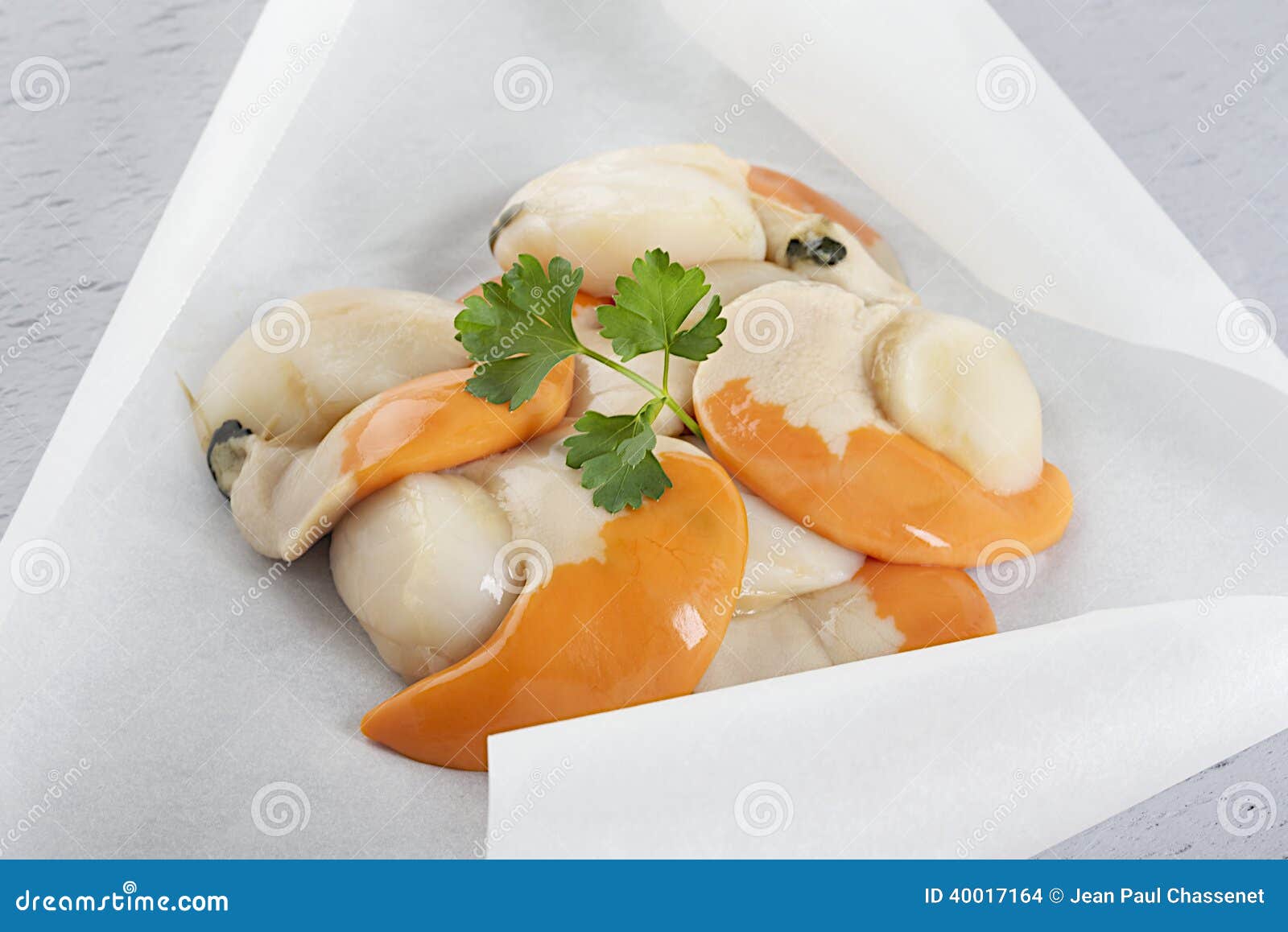Fresh uncooked scallops stock photo. Image of isolated 40017164