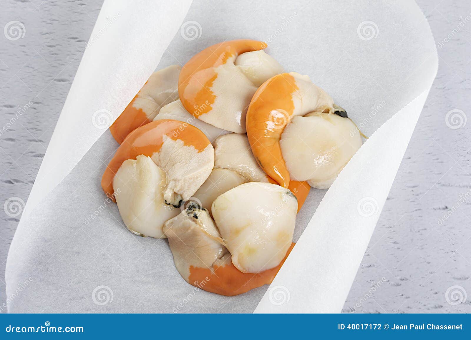 Fresh uncooked scallops stock photo. Image of shellfish 40017172