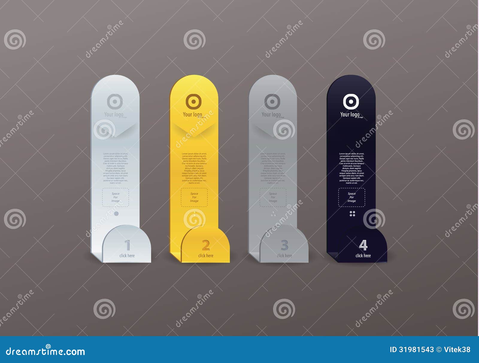 fresh  template. four labels with space for your text. four choices.