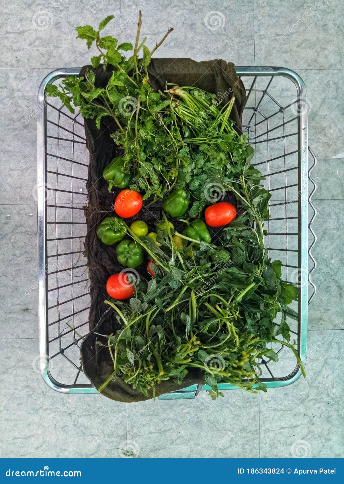 Fresh Vegetable Put in Basket for Washing with Water Stock Photo Image of bell, basket 186343824