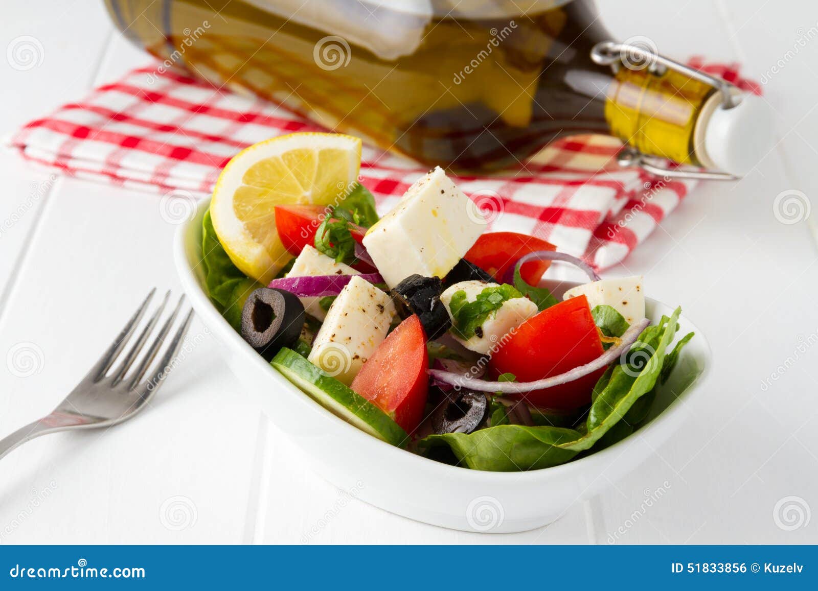 fresh vegetable salad with feta