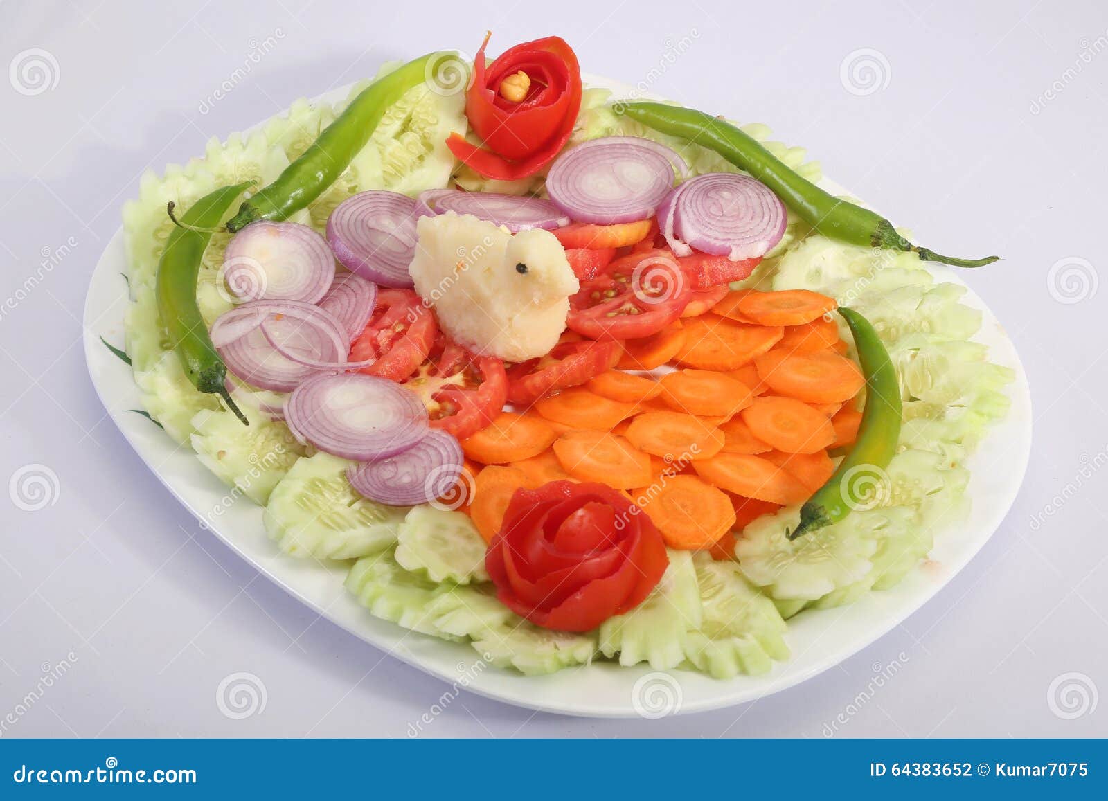 Fresh Vegetable Salad Indian Salad Stock Photo - Image of health
