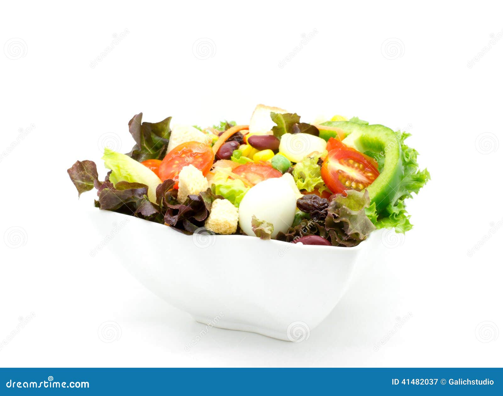 Fresh vegetable salad stock image. Image of organic, basil 41482037