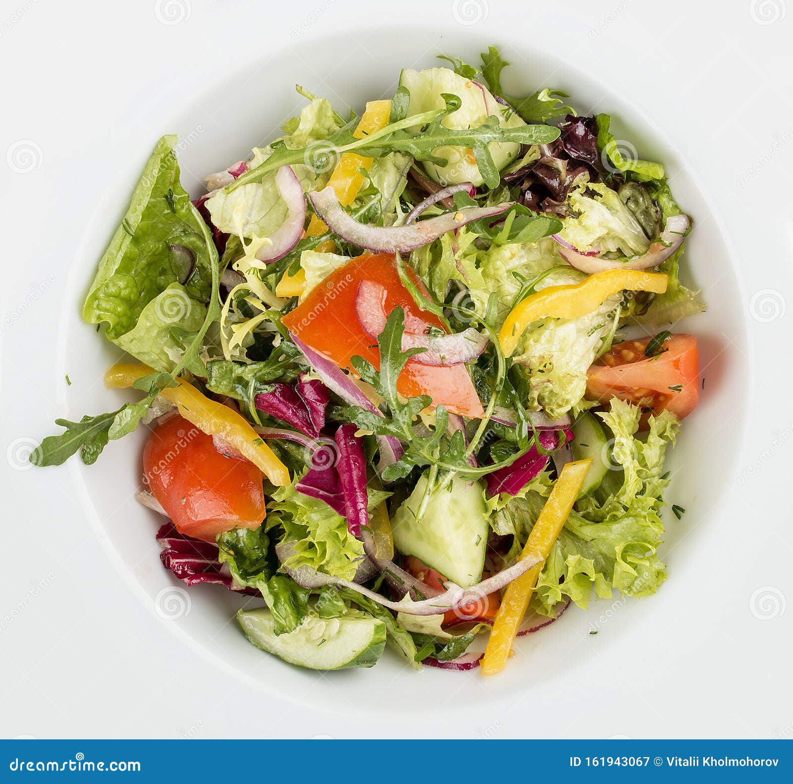Fresh Vegetable Salad. on a White Background Stock Image Image of
