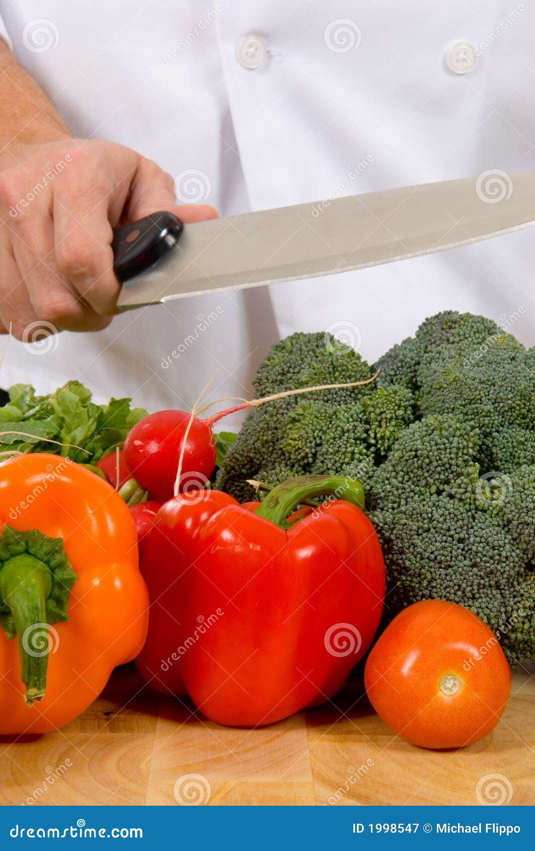 Fresh Vegetables on Cutting Board with Knife Stock Image Image of