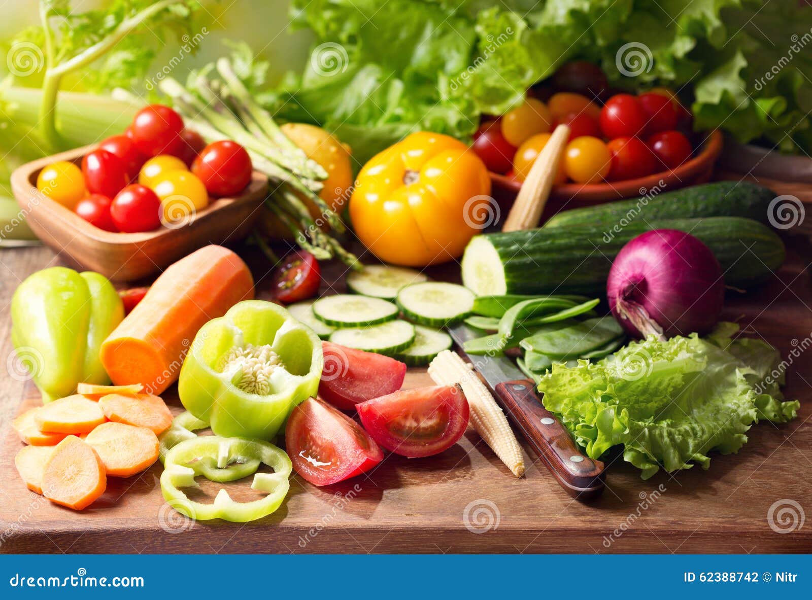 Fresh Vegetables on Cutting Board Stock Photo Image of orange, ripe