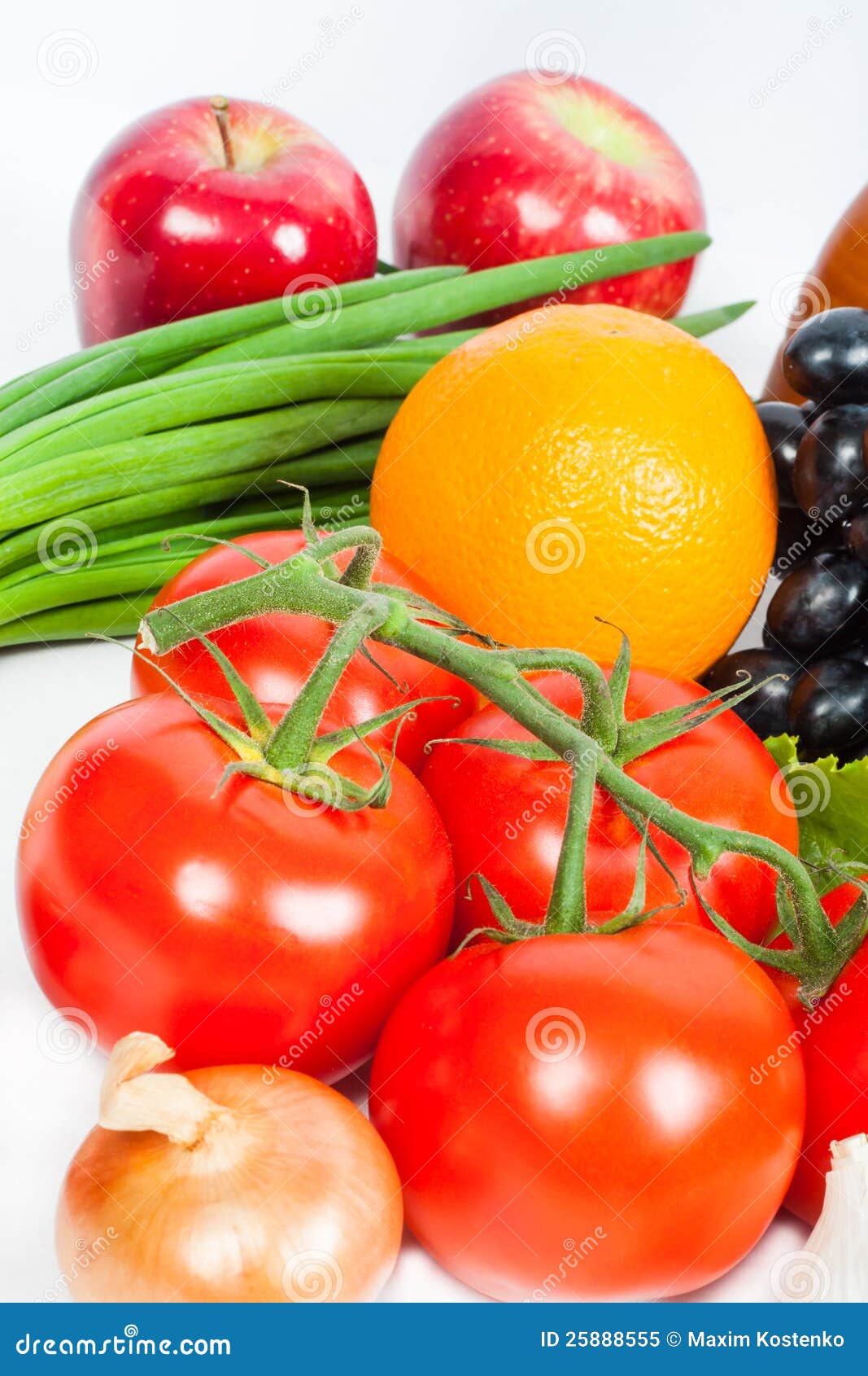 Fresh Vegetables and Fruits on White Stock Image Image of carrot