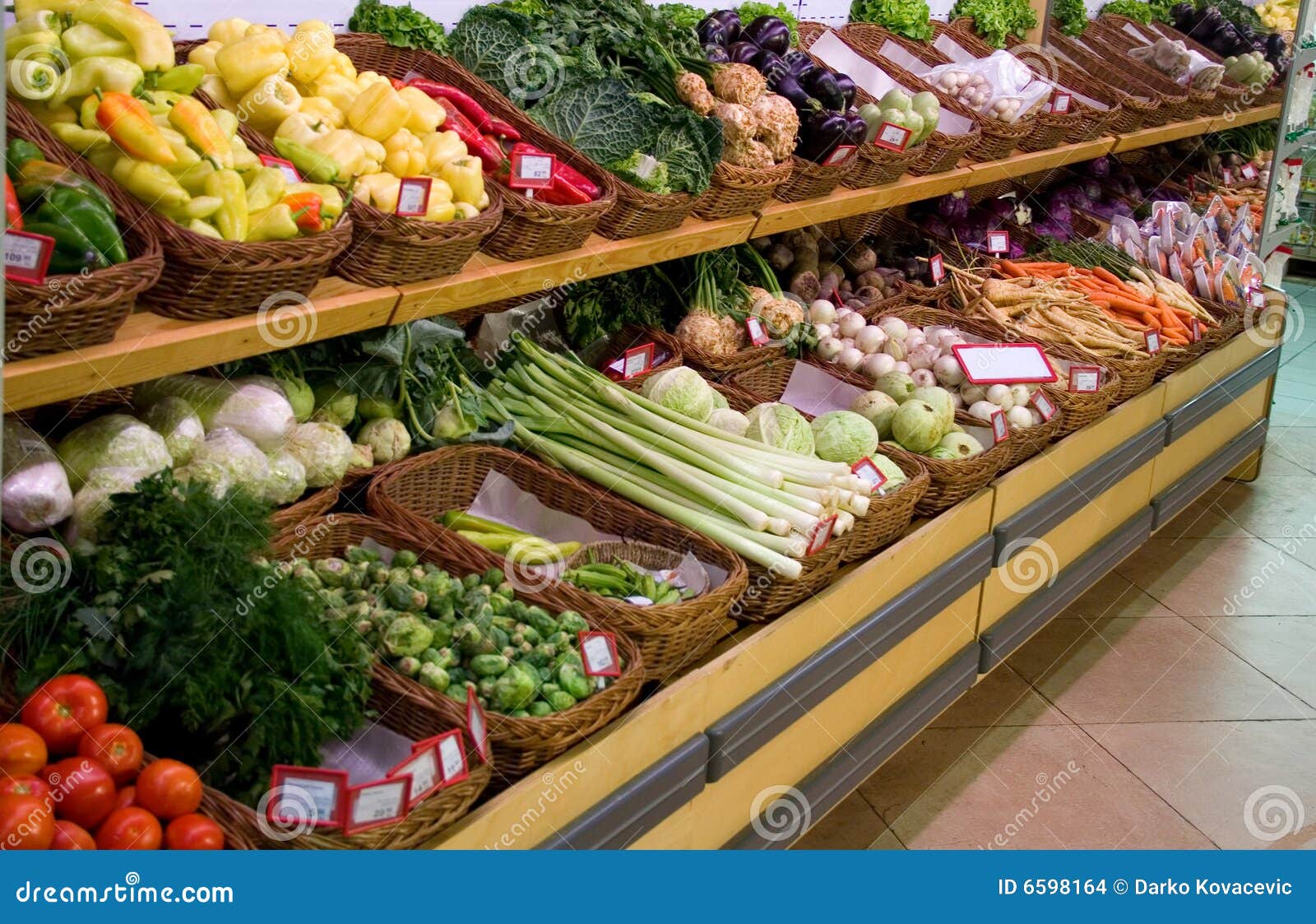fresh vegetables in supermarket