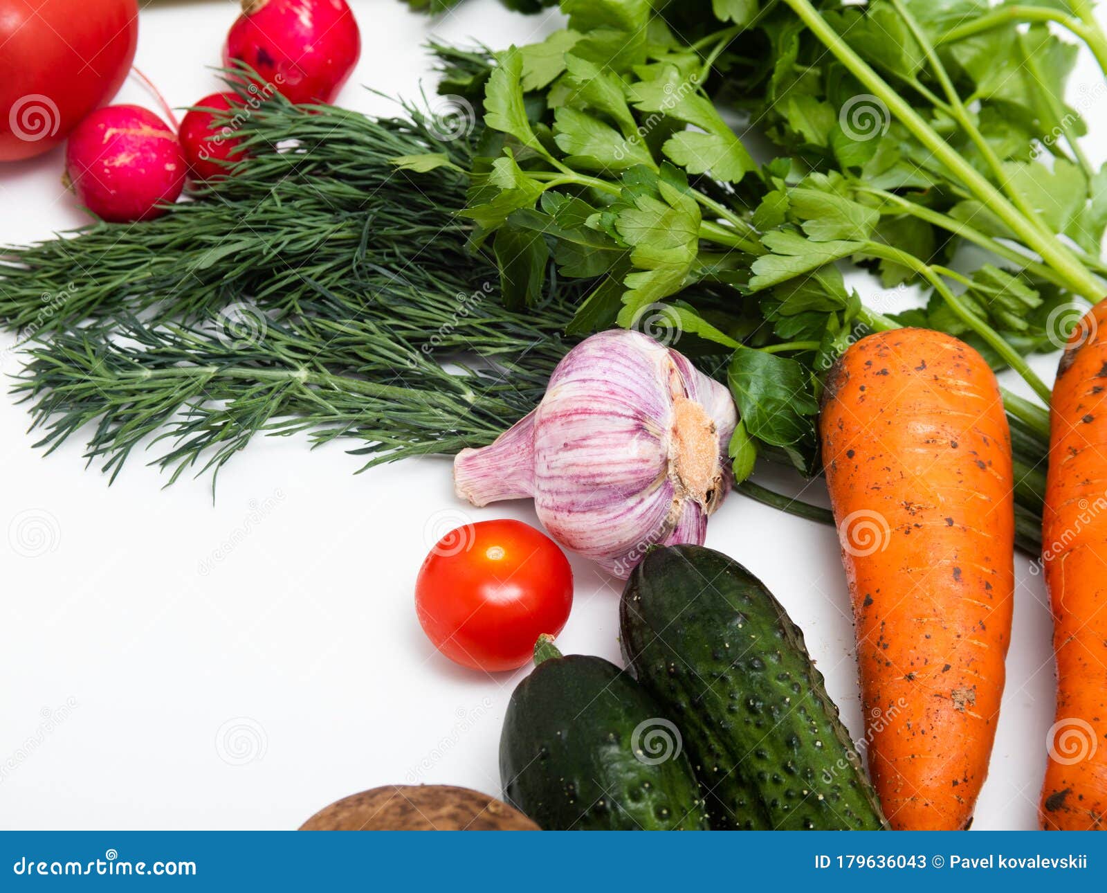 Fresh Vegetables on White Background Stock Image Image of market