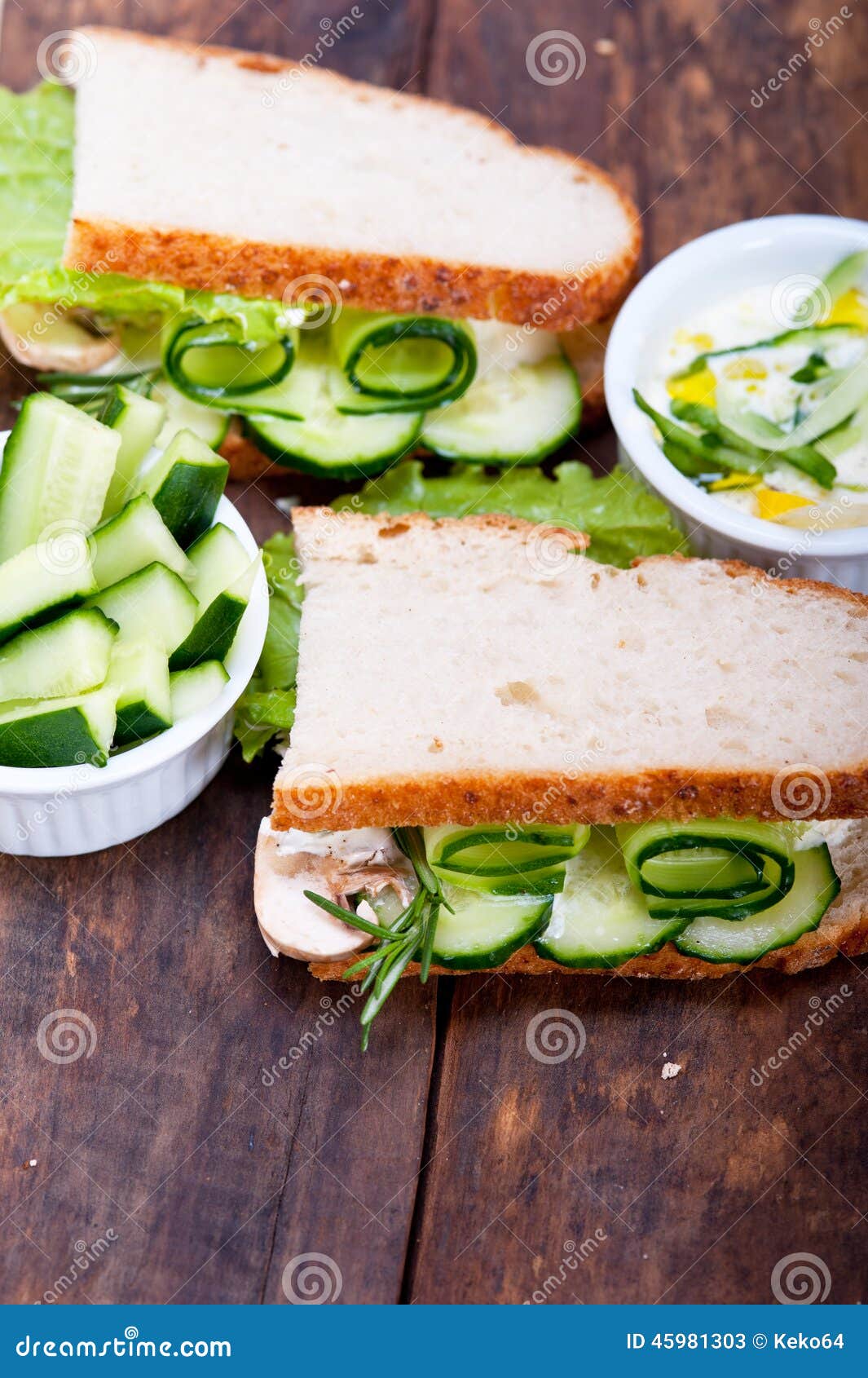 Fresh Vegetarian Sandwich with Garlic Cheese Dip Salad Stock Image Image of natural, bowl