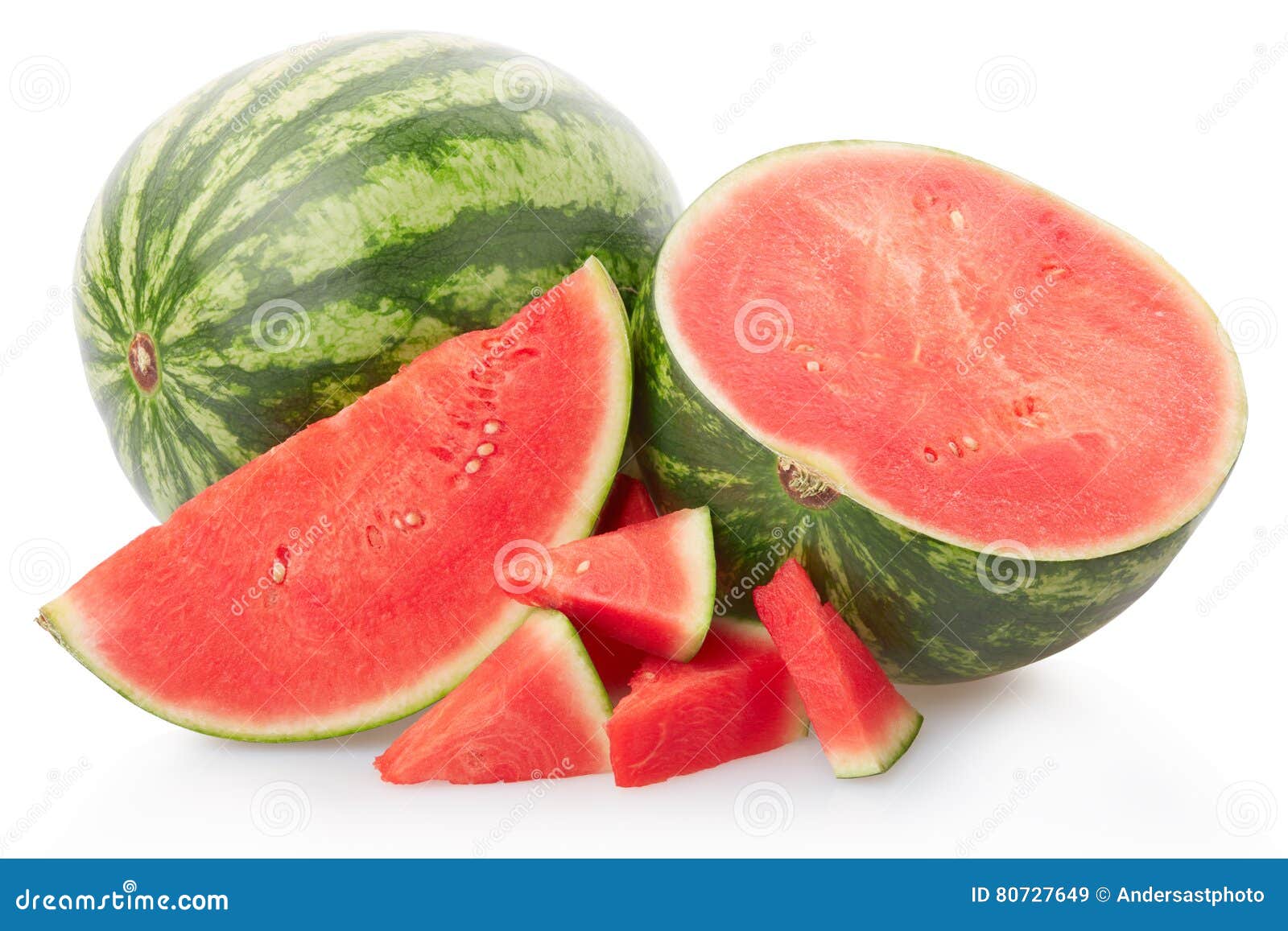 Fresh Watermelon Group on White, Clipping Path Stock Image Image of