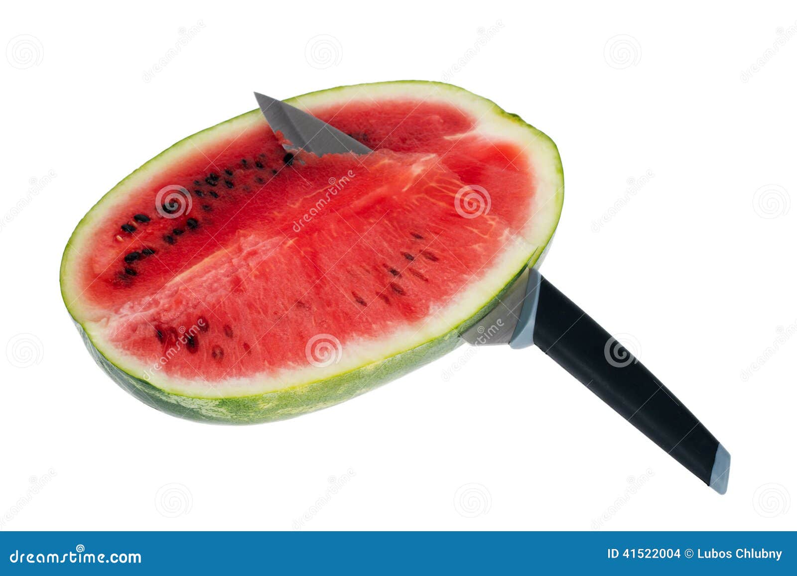 Fresh Watermelon with Kitchen Knife Stock Photo Image of metal