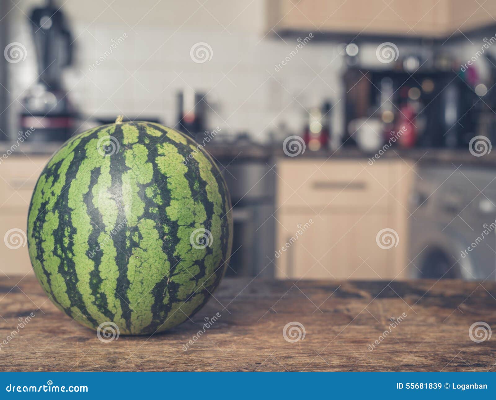Fresh Watermelon on Table in Kitchen Stock Image Image of sweet, home