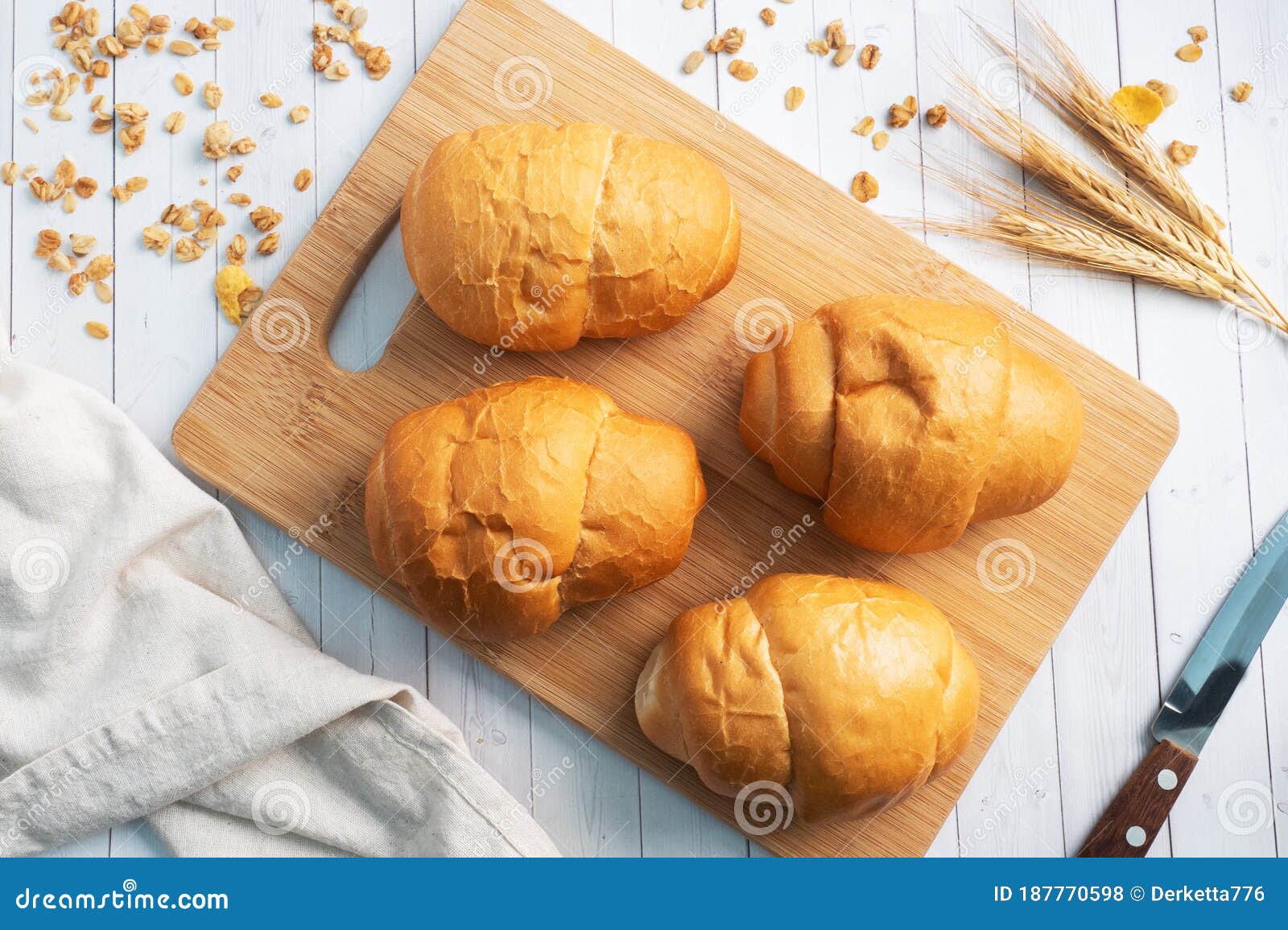 Fresh Wheat Bread Rolls. Rolls for a Hot Dog or Hamburger. White