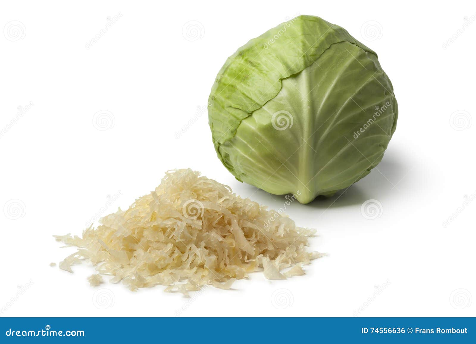 Fresh White Cabbage And A Heap Of Preserved Sauerkraut Stock Photo Image of easily, fermented