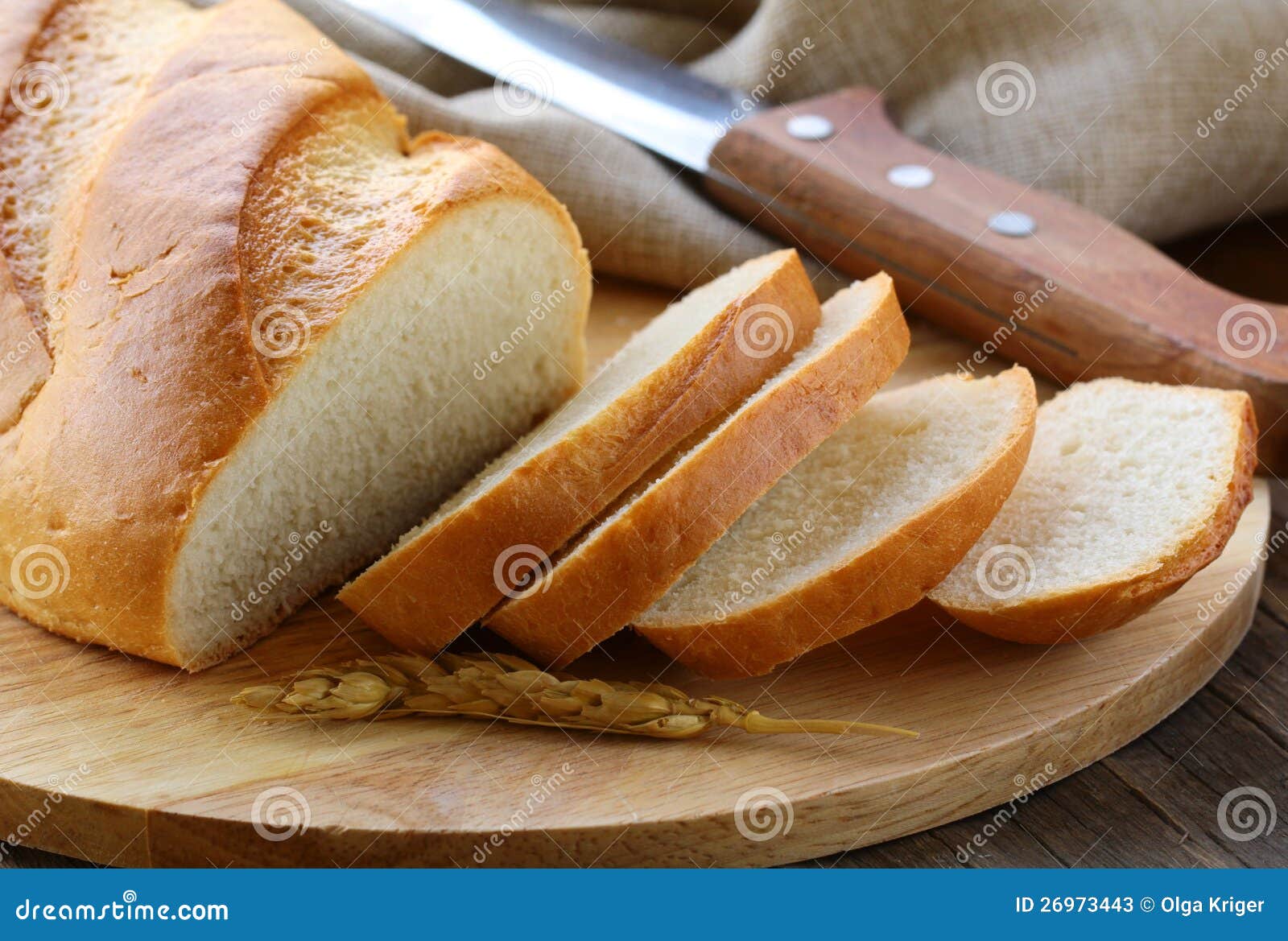 Fresh white loaf of bread stock image. Image of crust 26973443