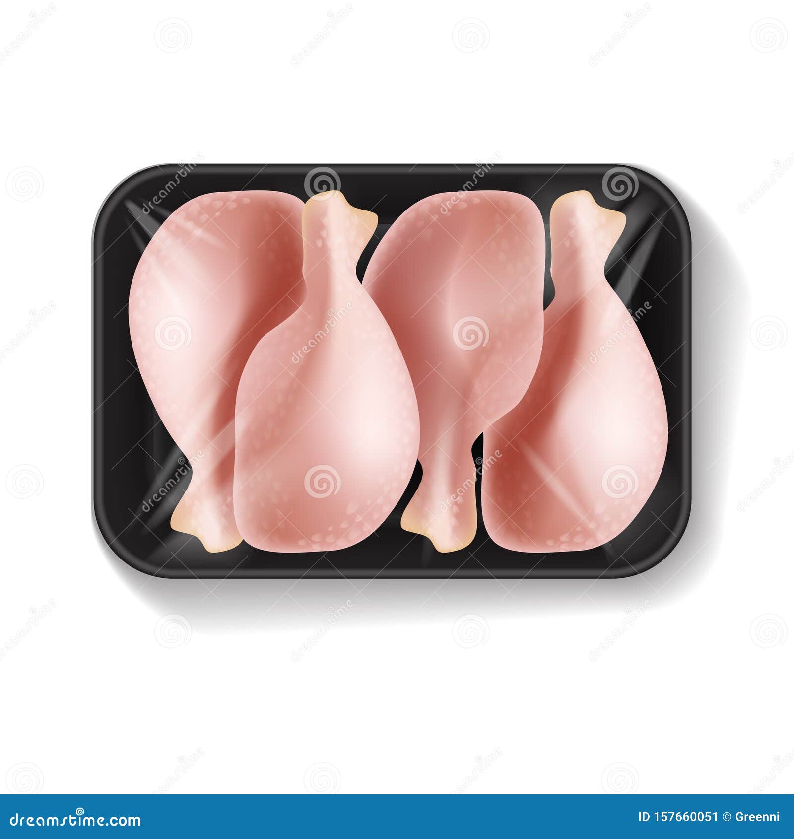 Download Fresh Whole Chicken Drumsticks In Tray Packing Isolated On ...