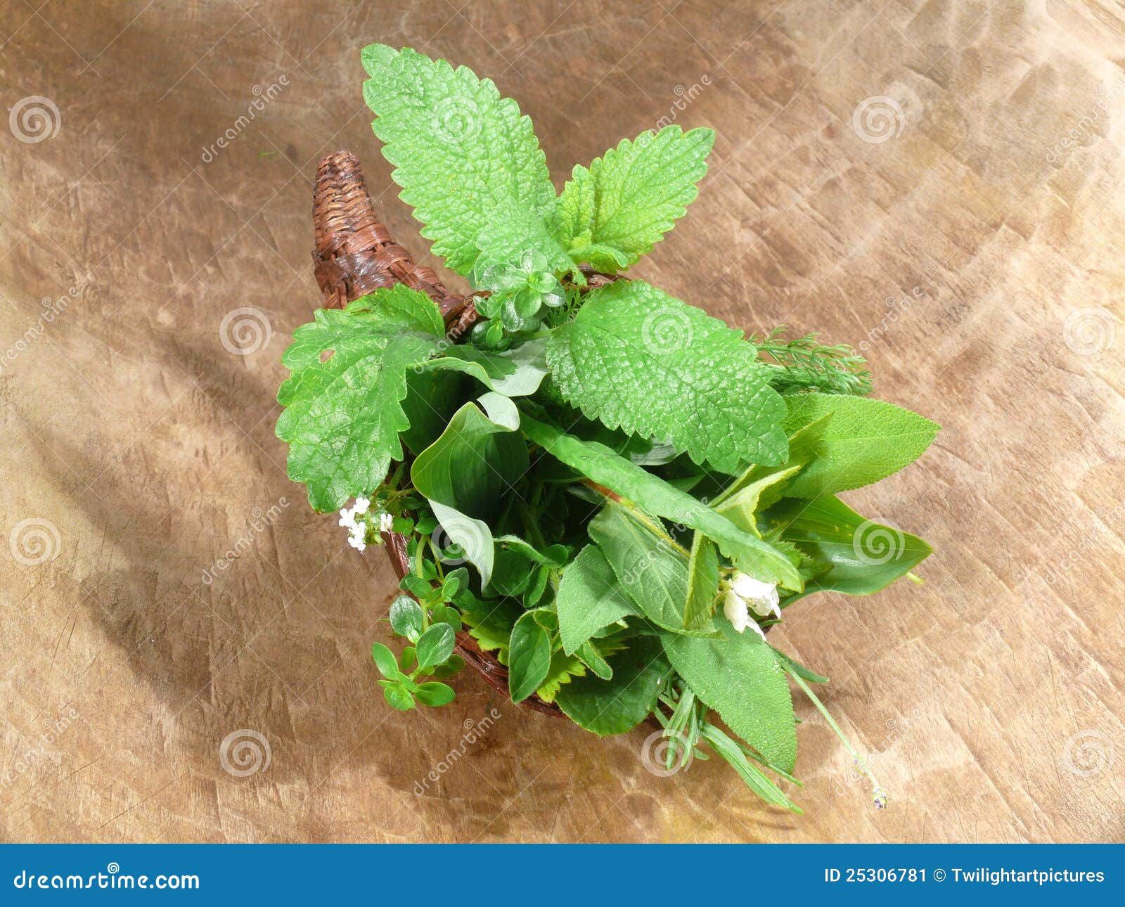 Fresh wild herbs stock image. Image of carrot, drug, basket 25306781
