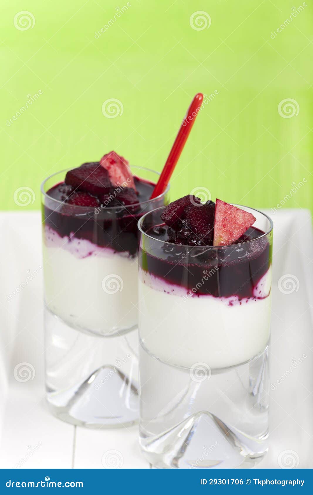 Fresh Yogurt and Cottage Cheese Dessert Stock Photo - Image of tray ...