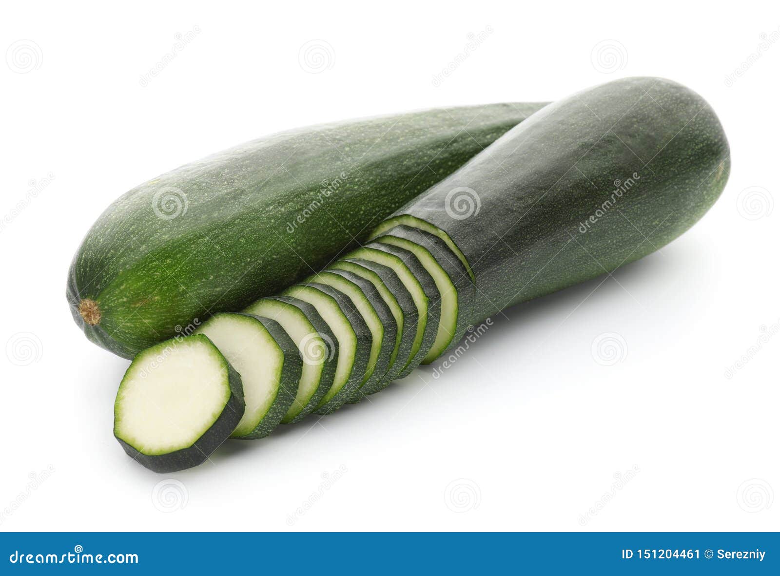 Fresh Zucchinis on White Background Stock Image Image of marrow