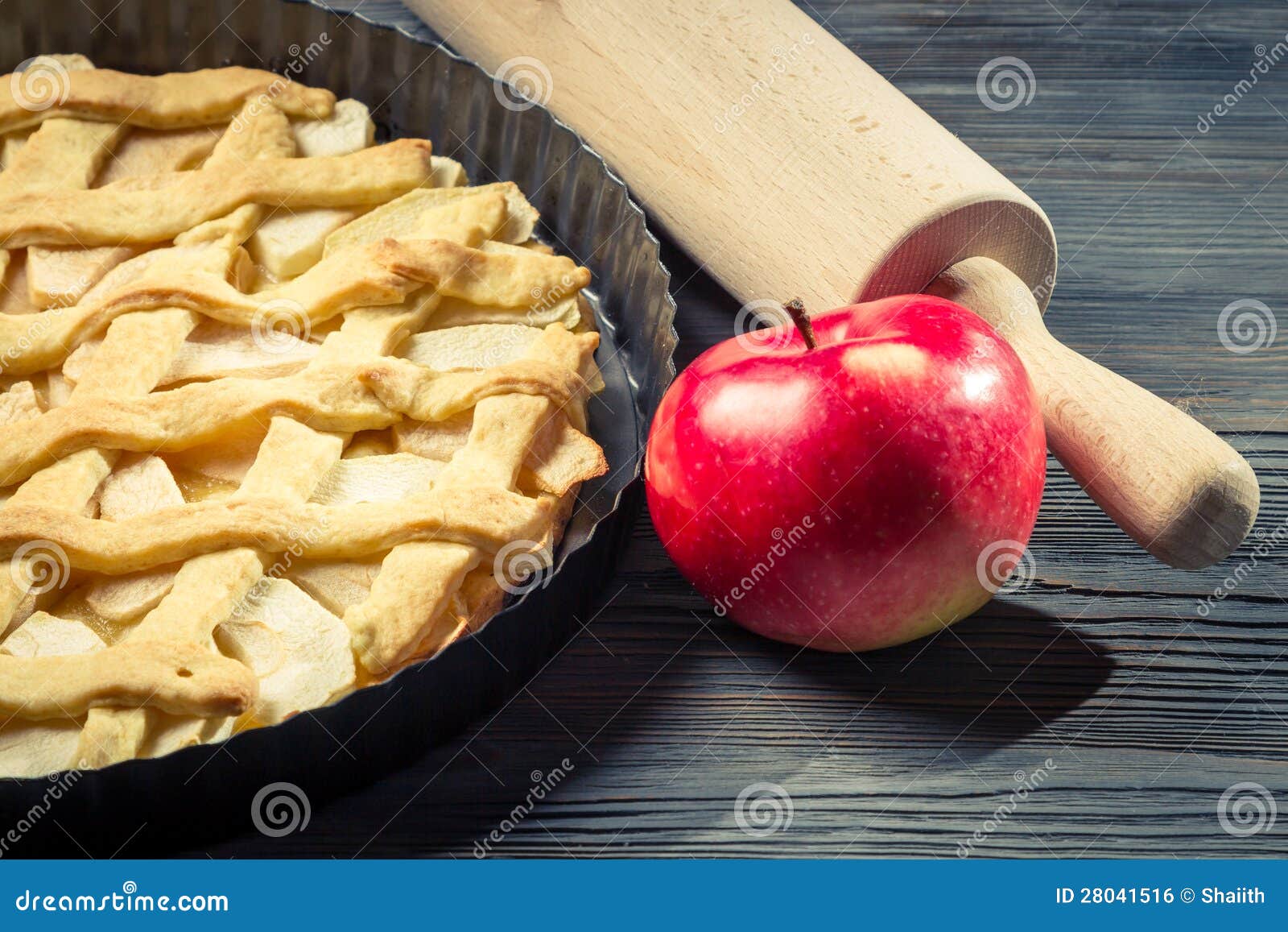 Freshly baked apple pie stock photo. Image of still, rustic 28041516